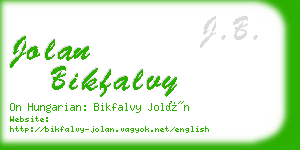 jolan bikfalvy business card